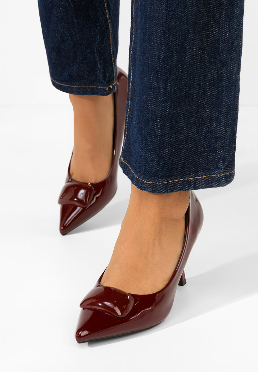 Bordowe czółenka na szpilce Sonnia
