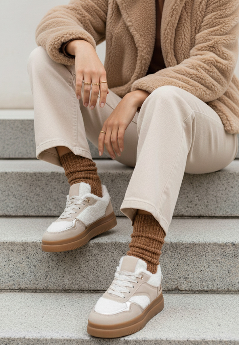 Beżowe sneakersy damskie Maisie