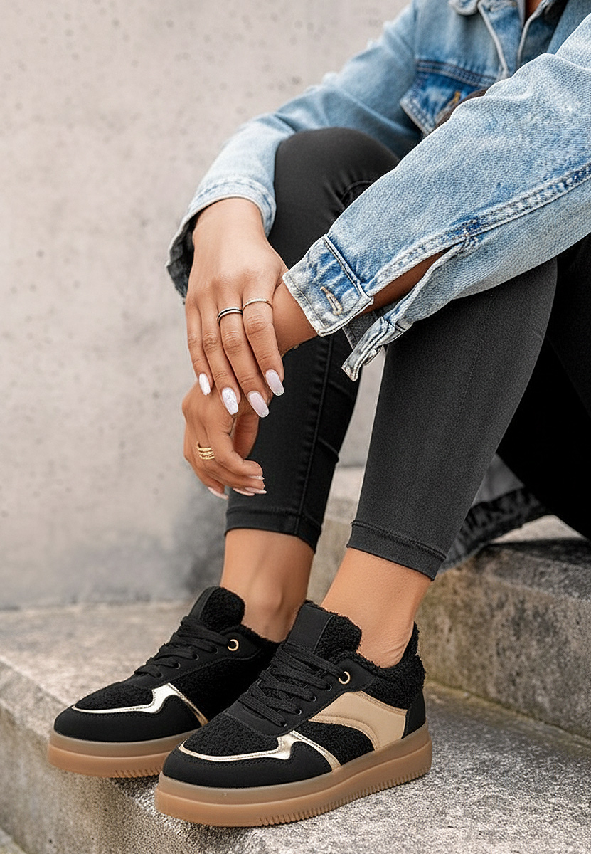 Czarne sneakersy damskie Maisie
