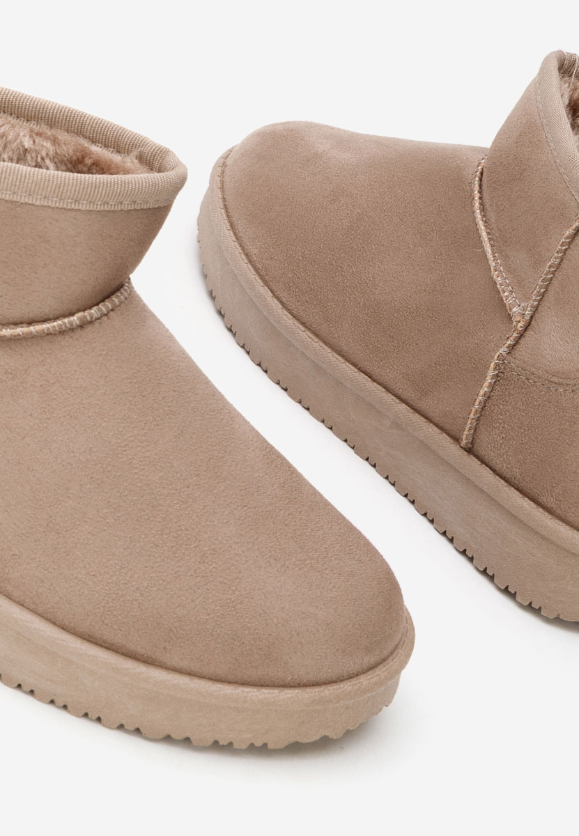 Khaki botki damskie ocieplane Andora