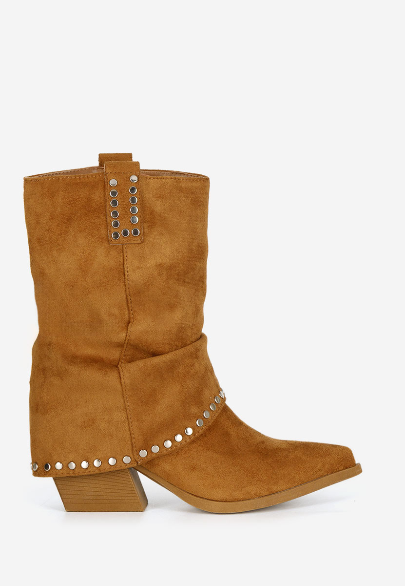 Camelowe kozaki damskie Vedala