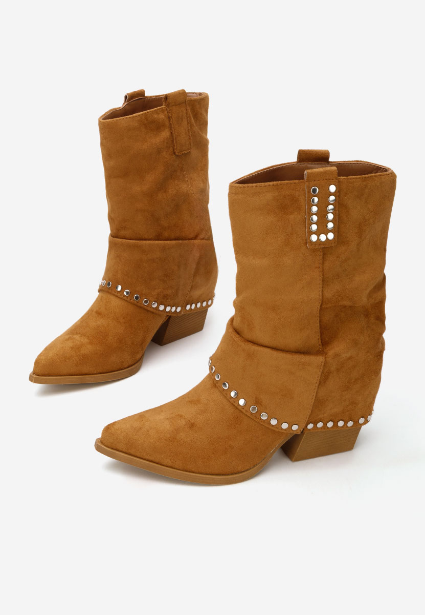 Camelowe kozaki damskie Vedala