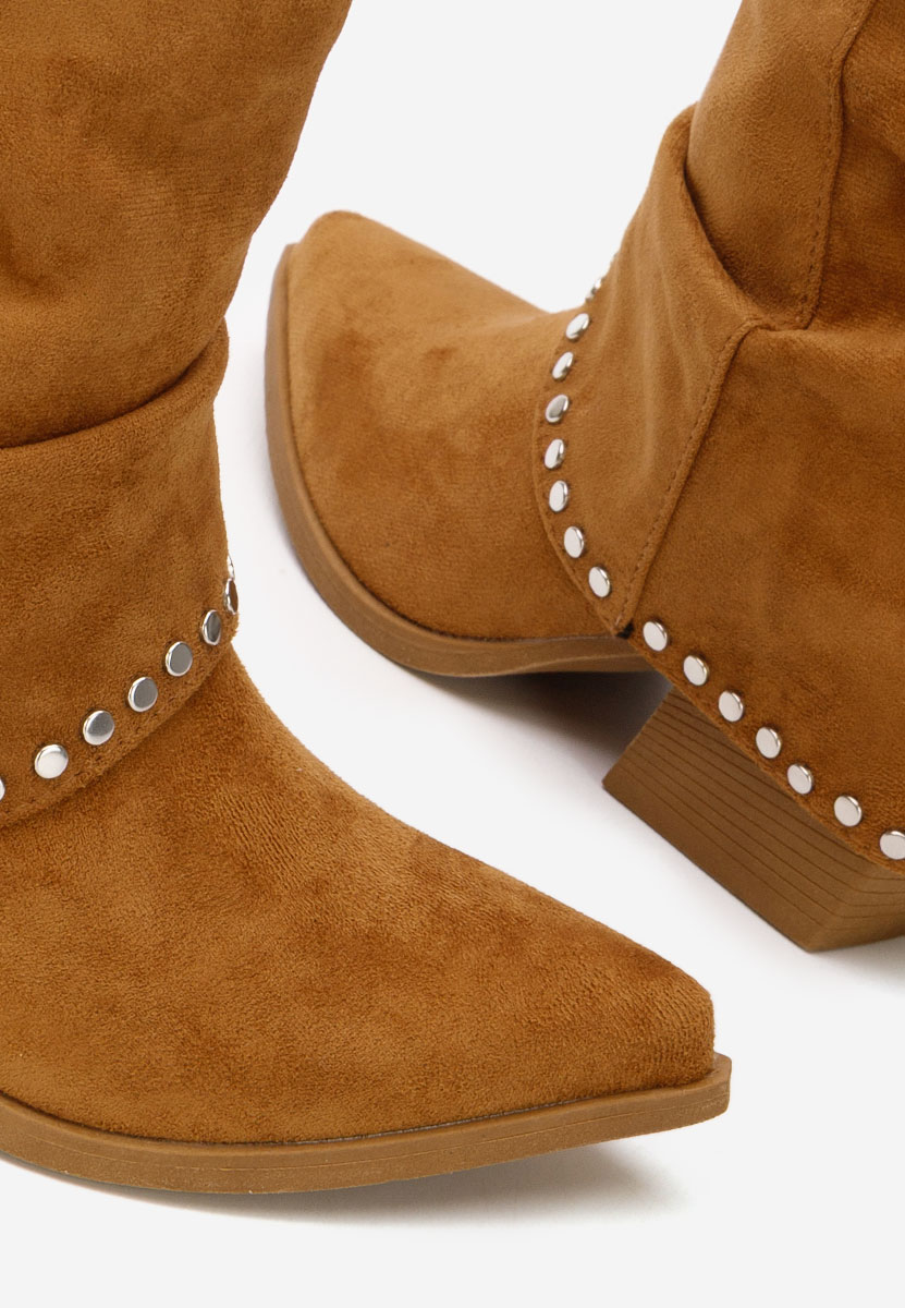 Camelowe kozaki damskie Vedala