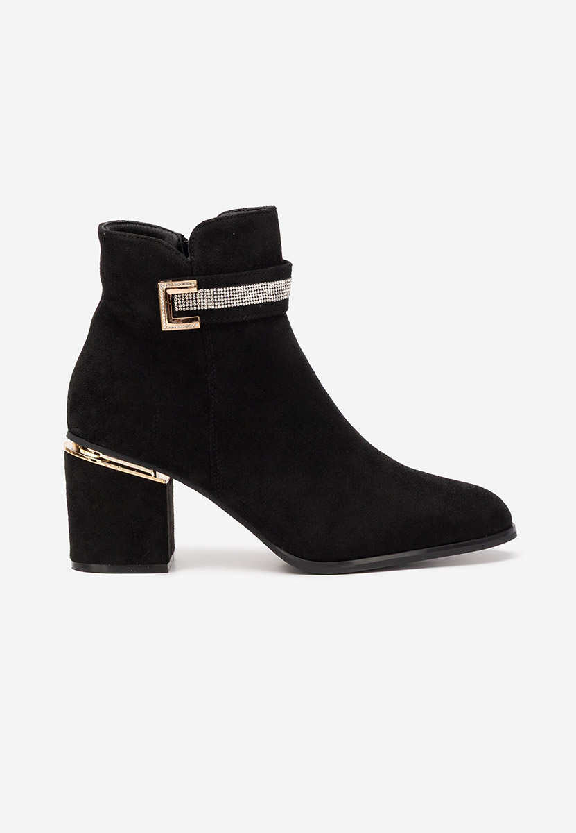 Czarne botki na obcasie Chameli