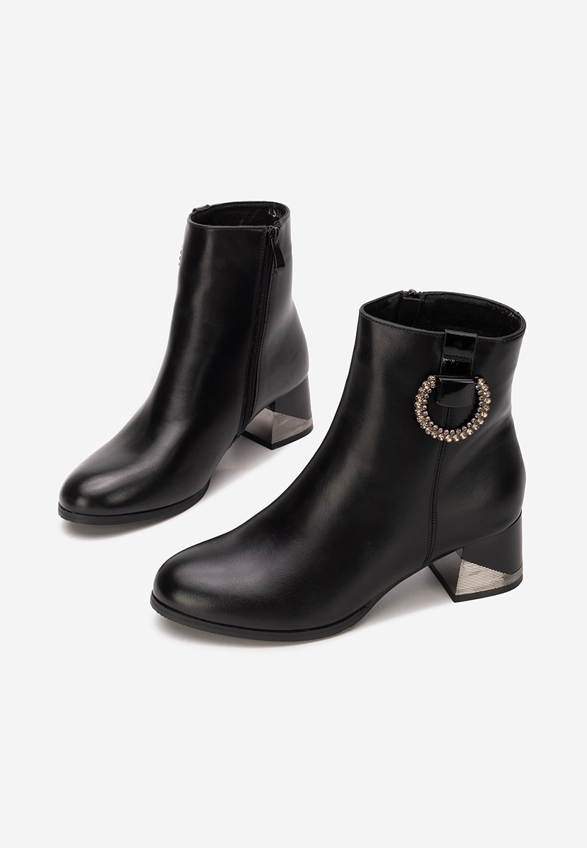 Czarne botki na słupku Lorivara