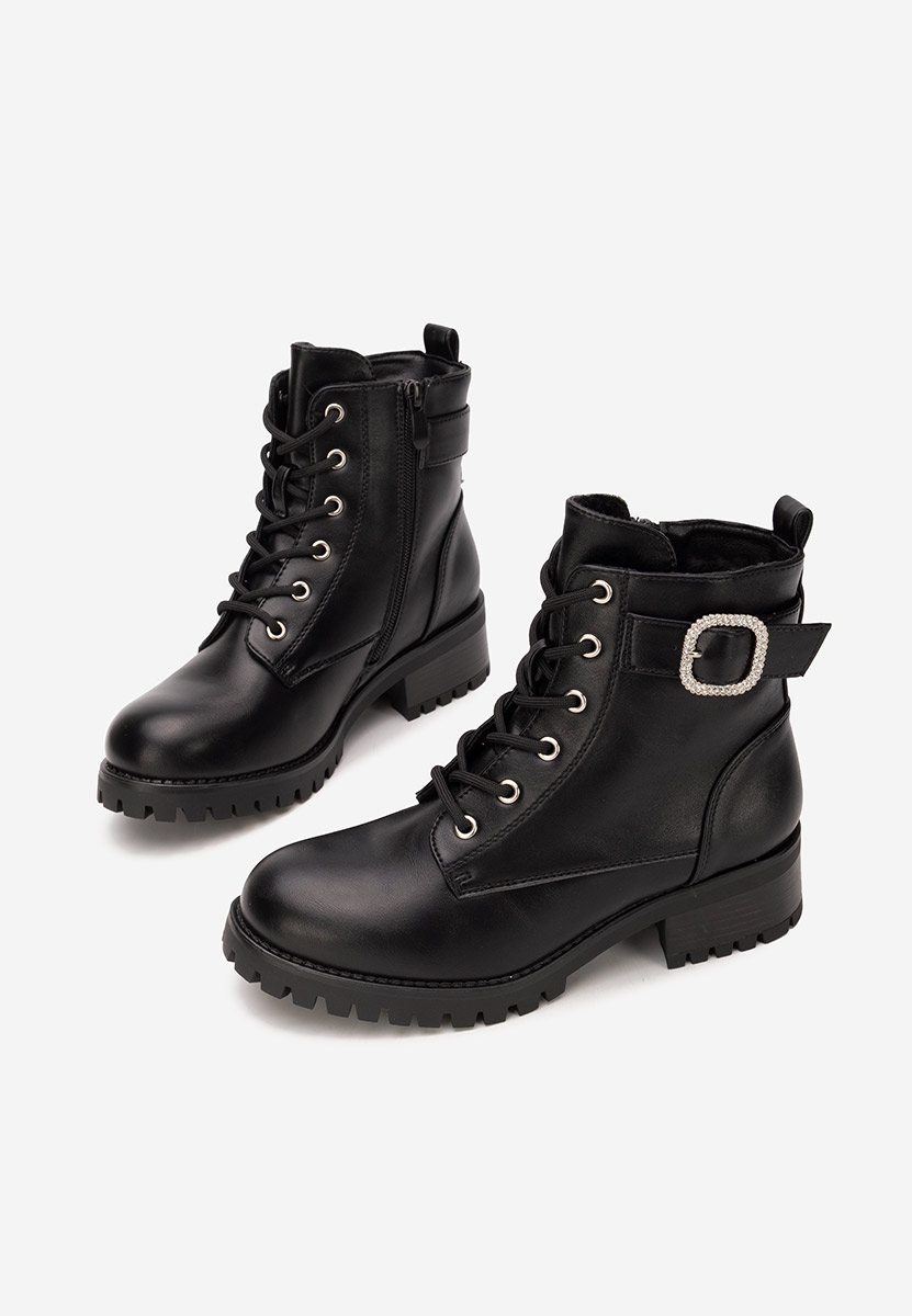 Czarne botki płaskie Garneta V2