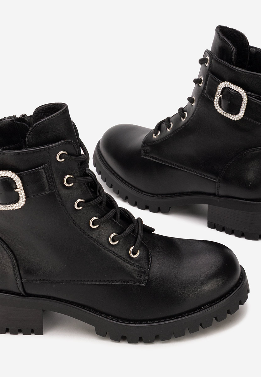 Czarne botki płaskie Garneta V2