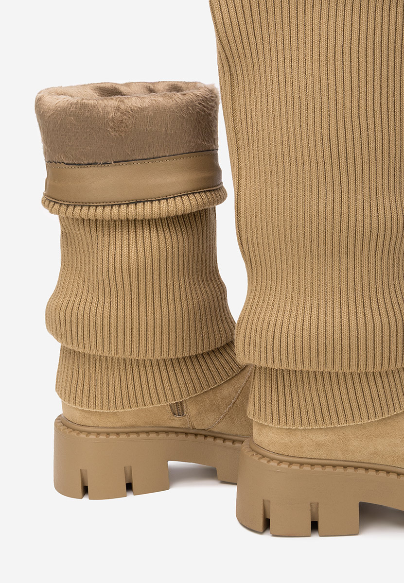 Khaki kozaki damskie Michelina