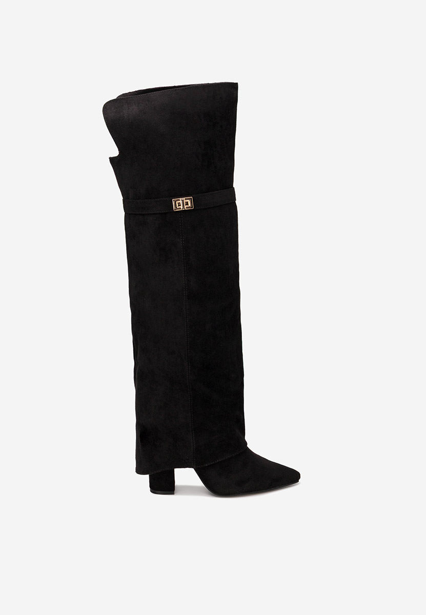 Czarne długie kozaki za kolano Crisia V2