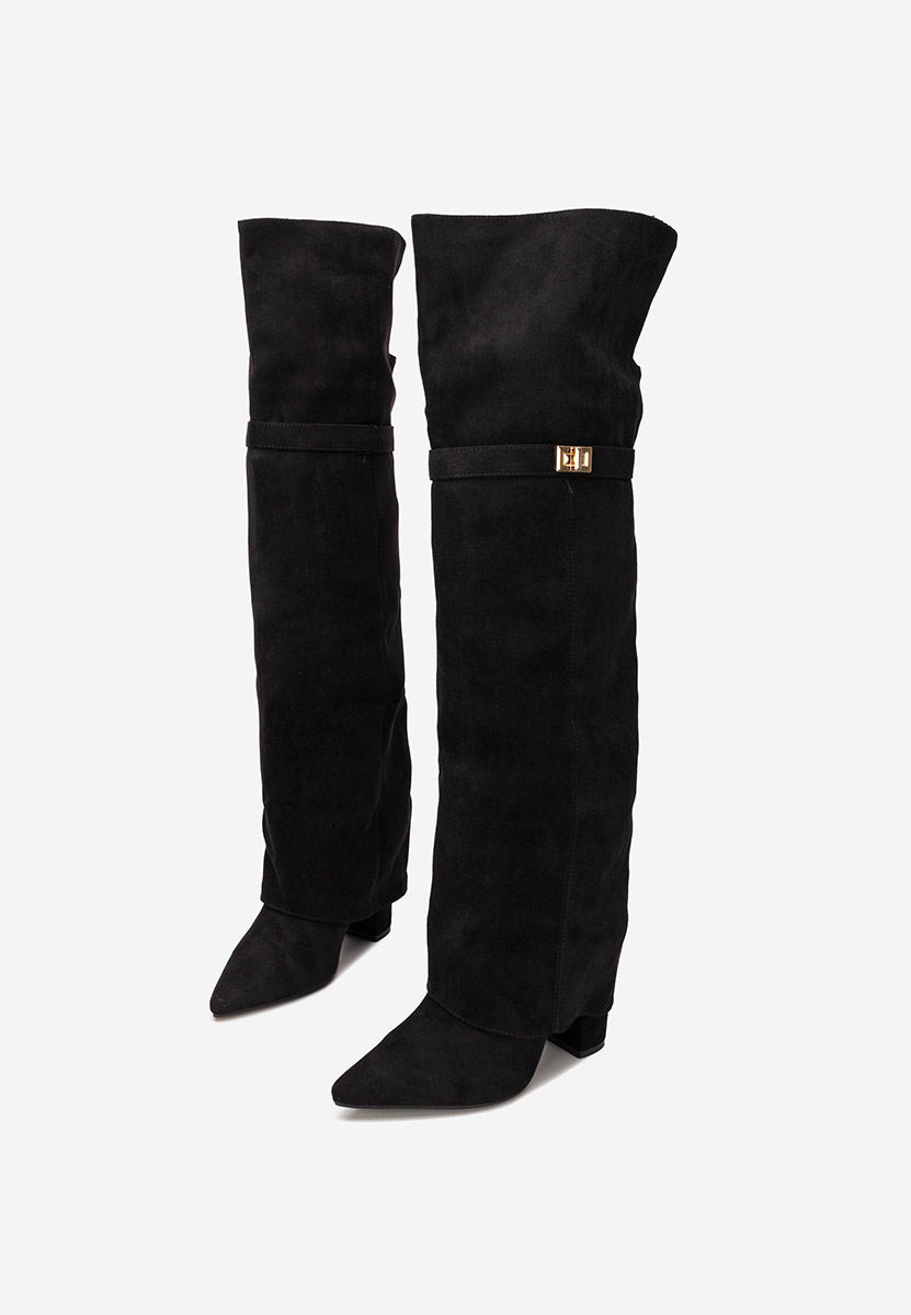 Czarne długie kozaki za kolano Crisia V2