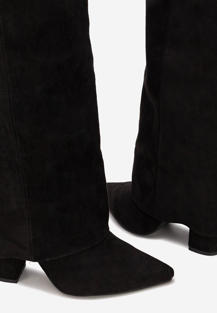 Czarne długie kozaki za kolano Crisia V2