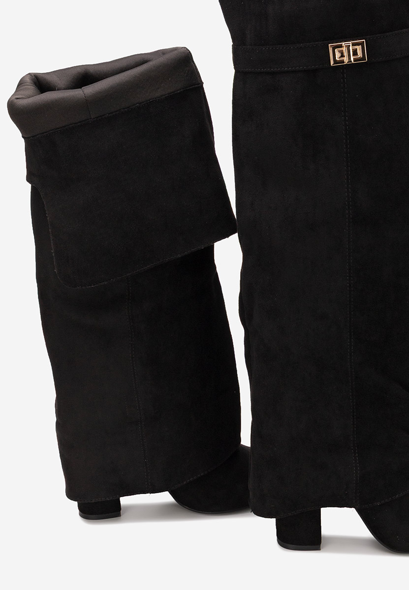 Czarne długie kozaki za kolano Crisia V2