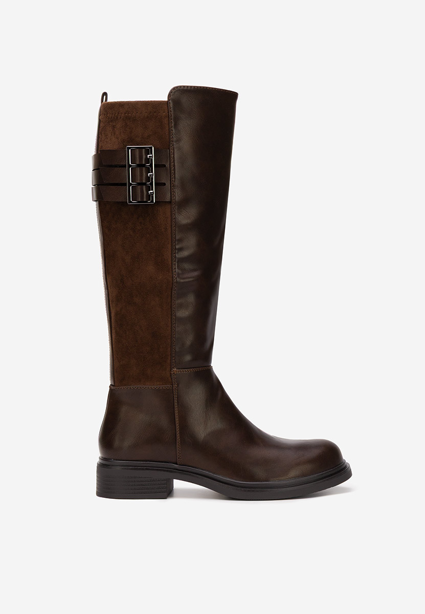 Brązowe kozaki damskie Ludica