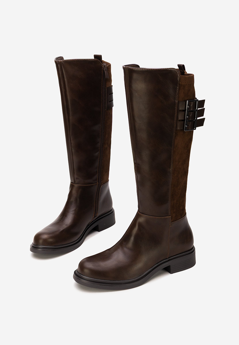 Brązowe kozaki damskie Ludica