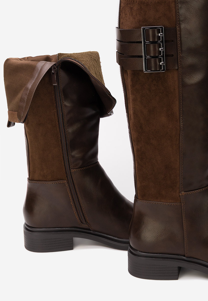 Brązowe kozaki damskie Ludica