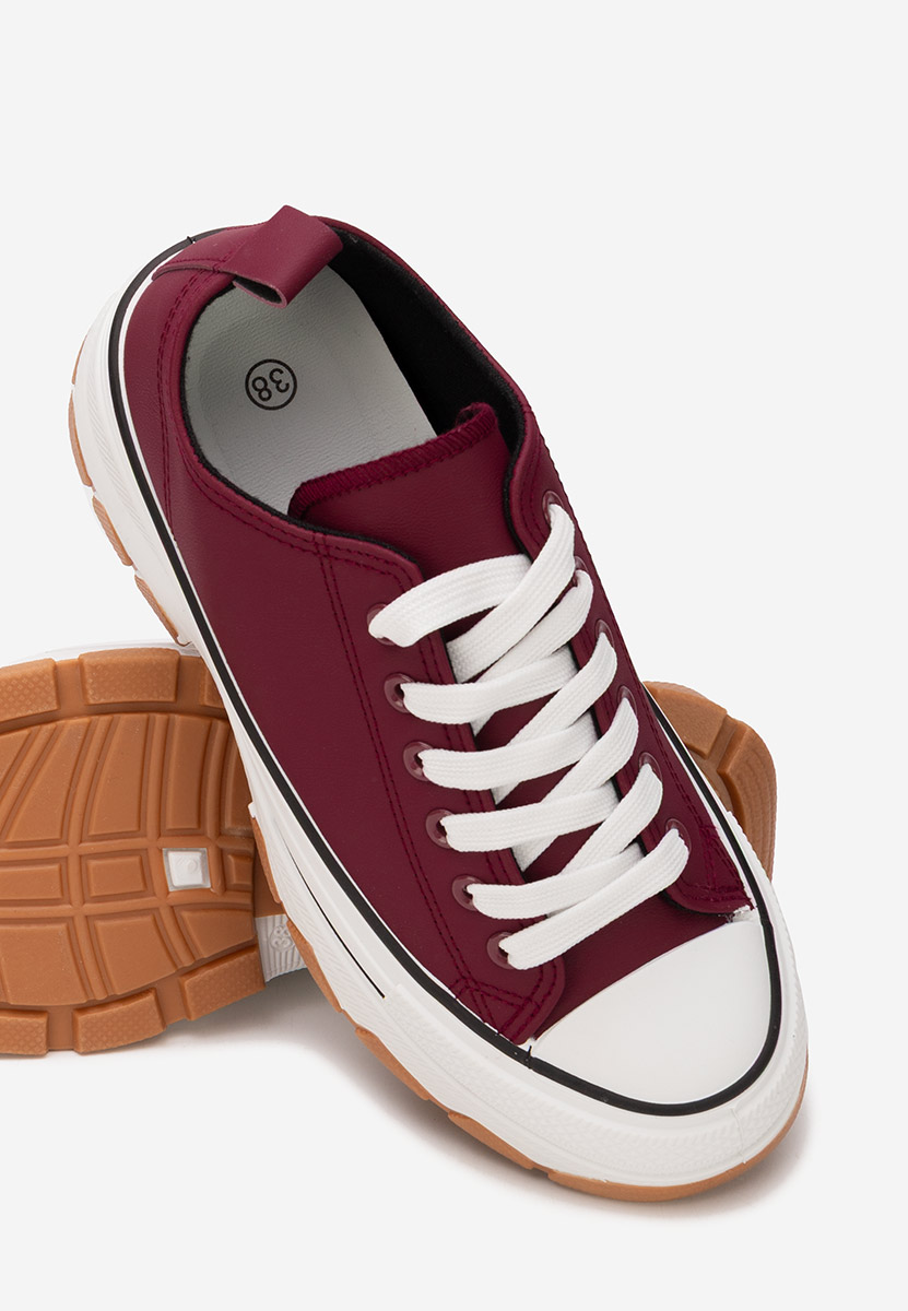 Bordowe trampki na platformie Raviana V4 Bordowe trampki na platformie Raviana V4