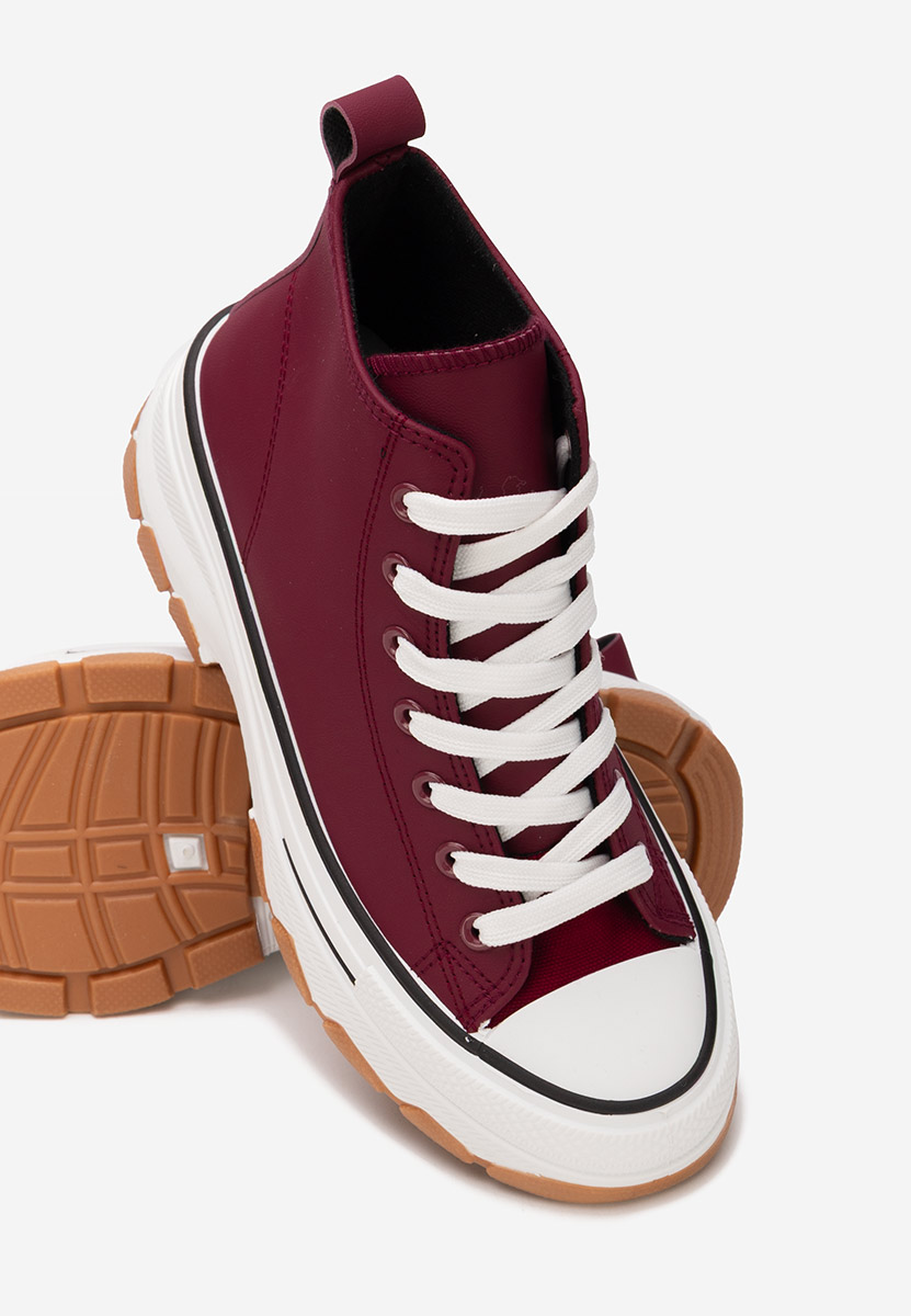 Bordowe trampki na platformie Raviana V5 Bordowe trampki na platformie Raviana V5