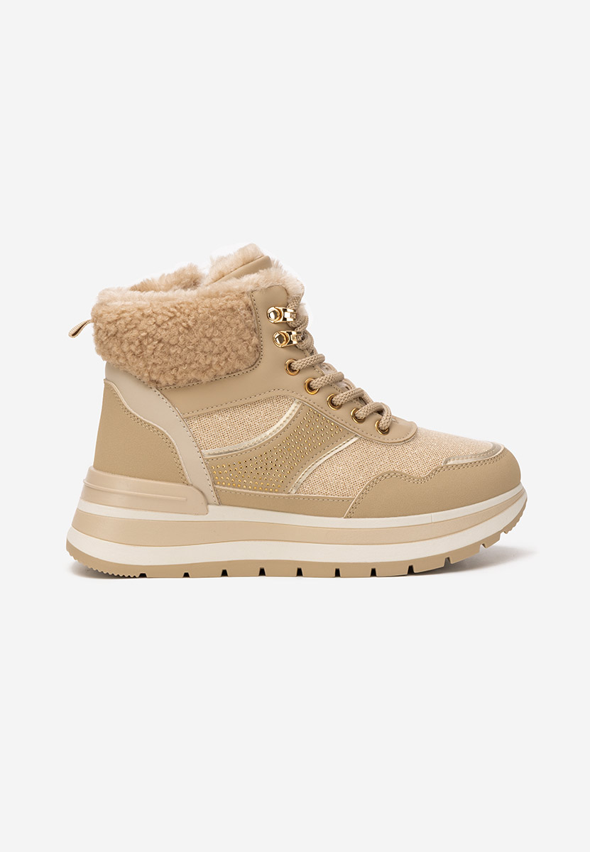Khaki sneakersy na platformie Nabila