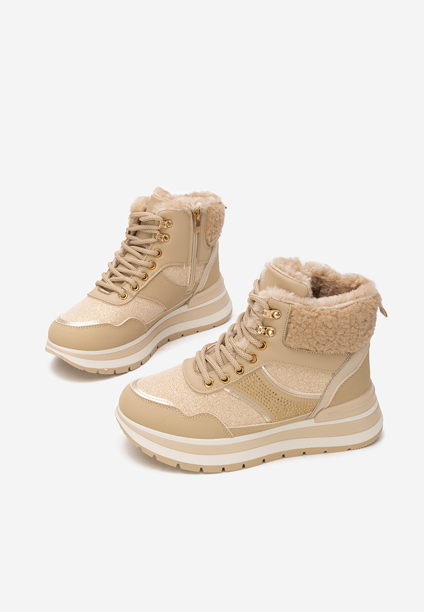 Khaki sneakersy na platformie Nabila