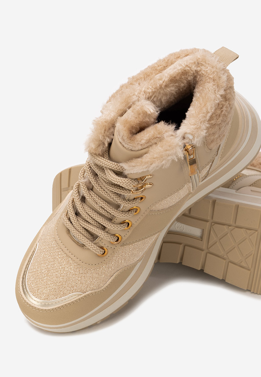 Khaki sneakersy na platformie Nabila