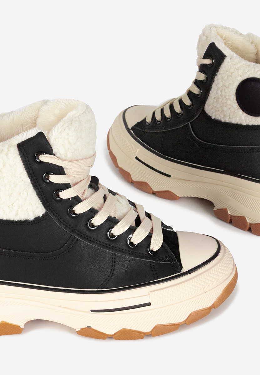 Czarne trampki wysokie damskie Oziana