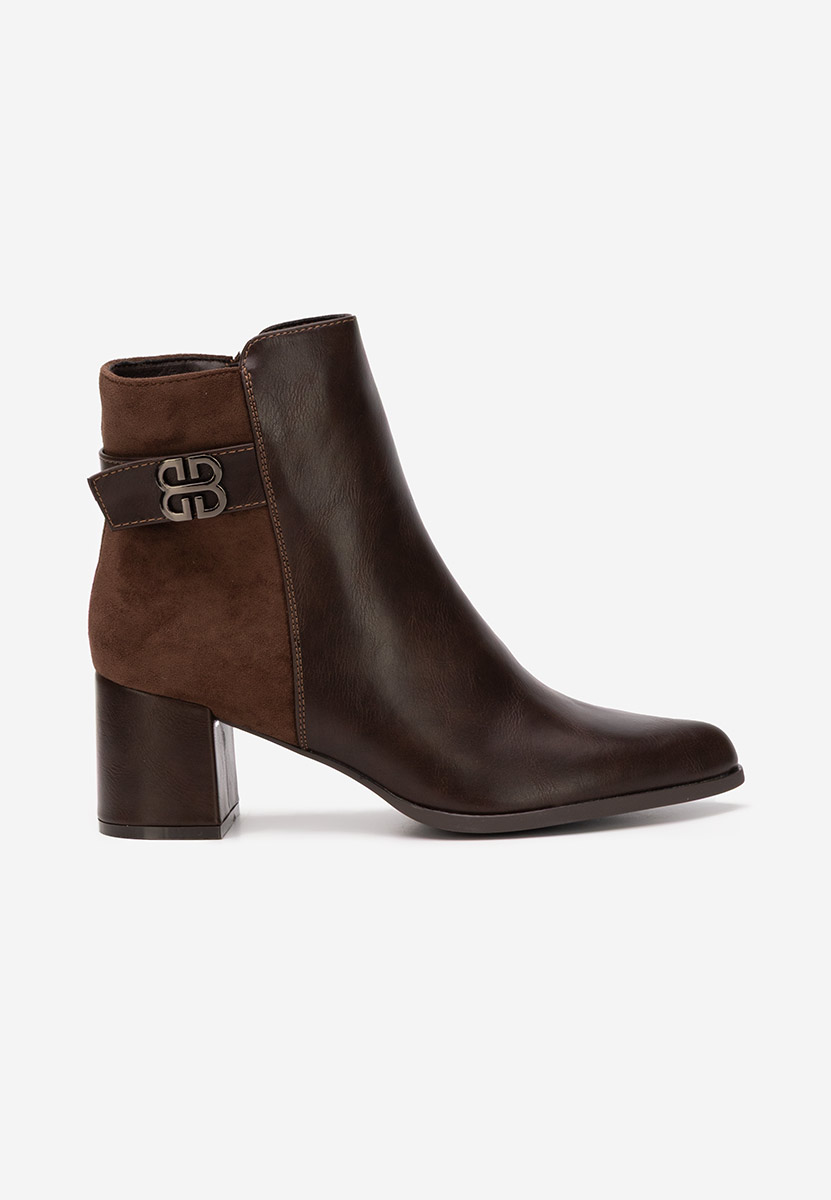 Brązowe botki na słupku Marivora V2