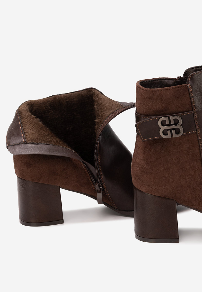 Brązowe botki na słupku Marivora V2