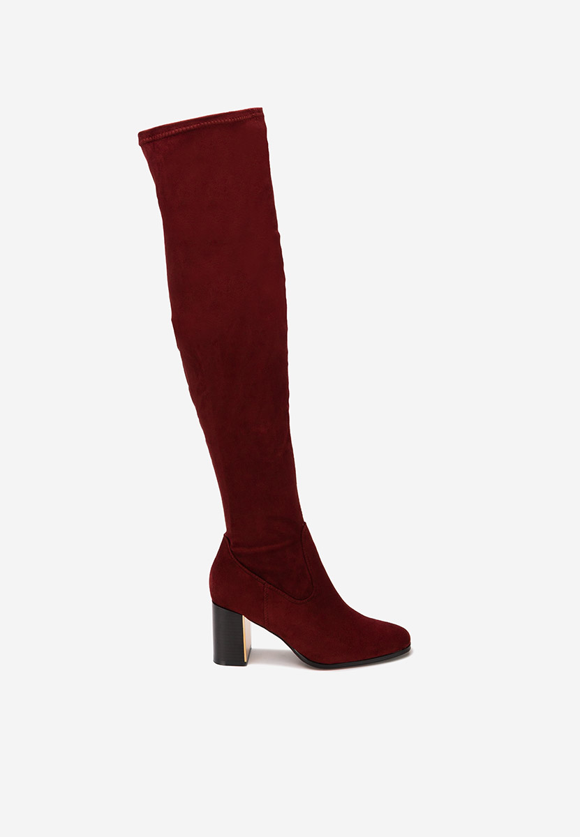 Bordowe długie kozaki za kolano Jeanne V2