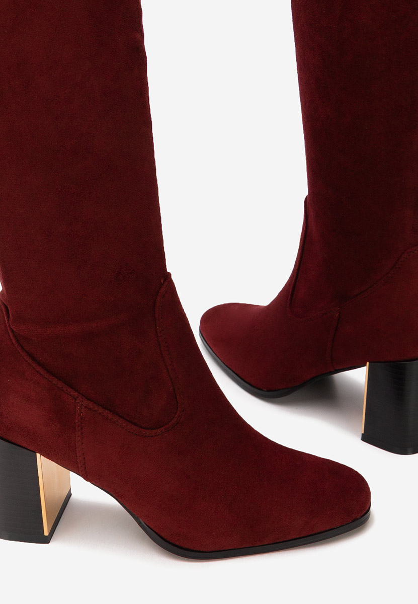 Bordowe długie kozaki za kolano Jeanne V2