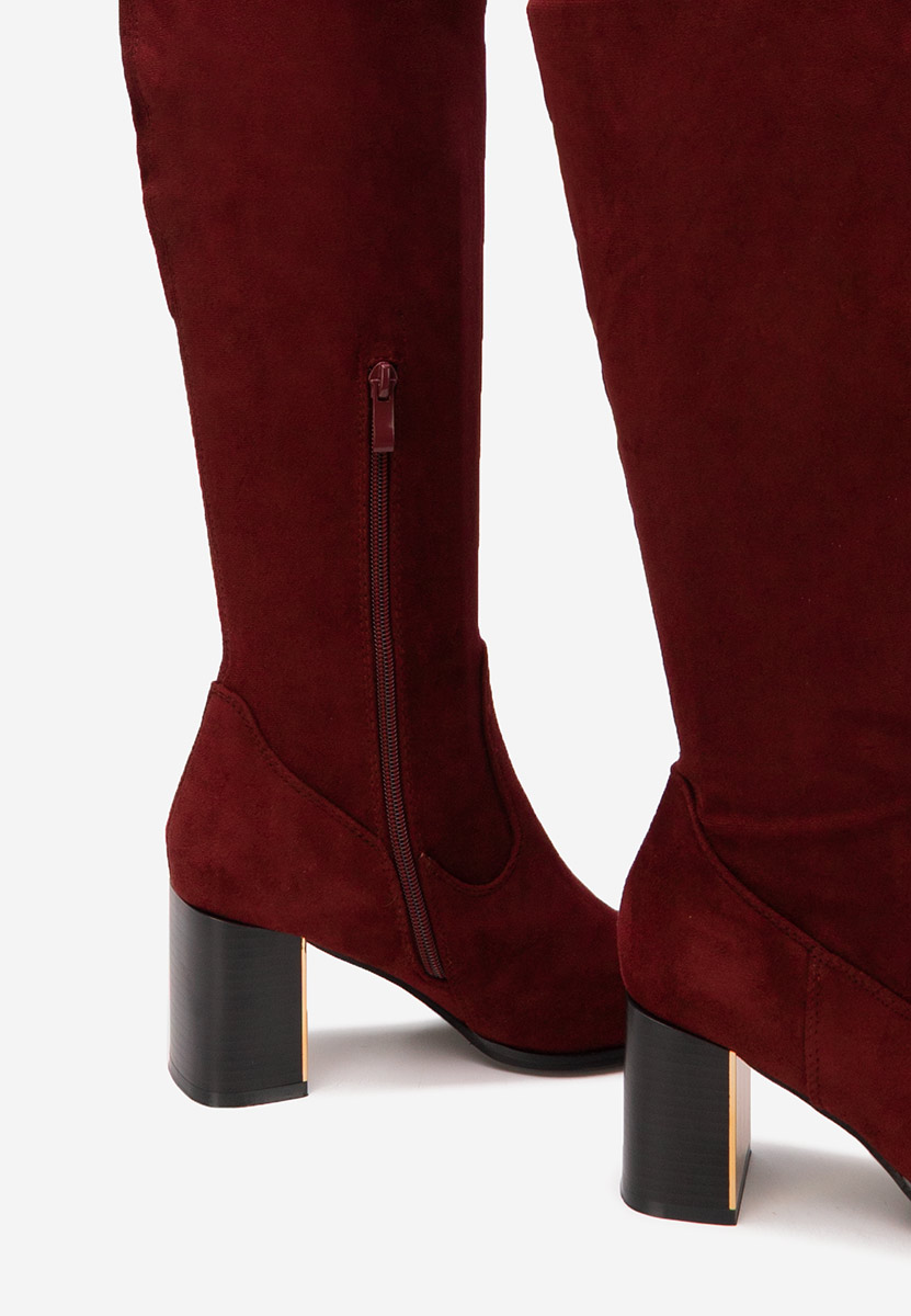 Bordowe długie kozaki za kolano Jeanne V2