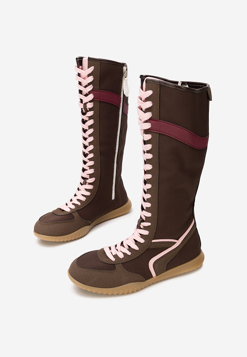 Brązowe trampki wysokie damskie Daine V2