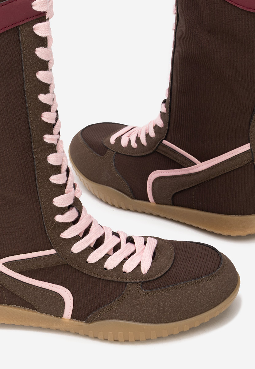 Brązowe trampki wysokie damskie Daine V2