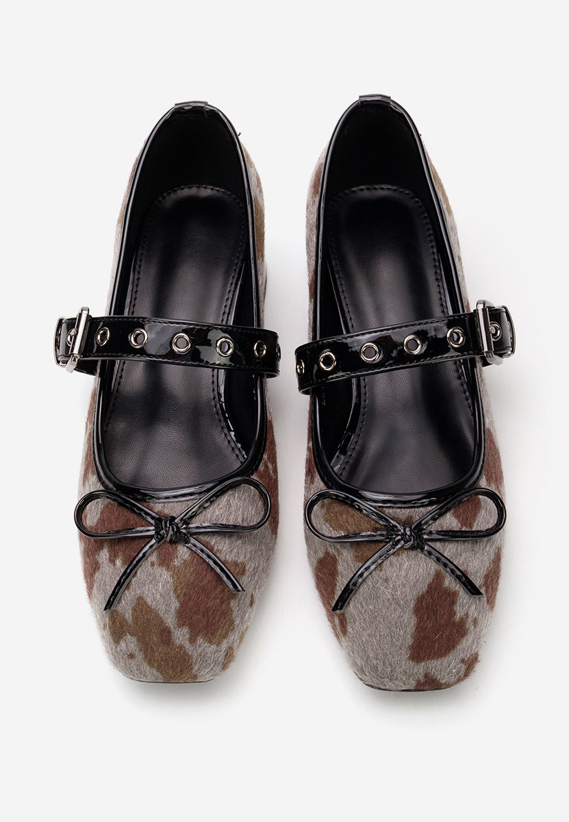 Szare czółenka na niskim obcasie Blivira