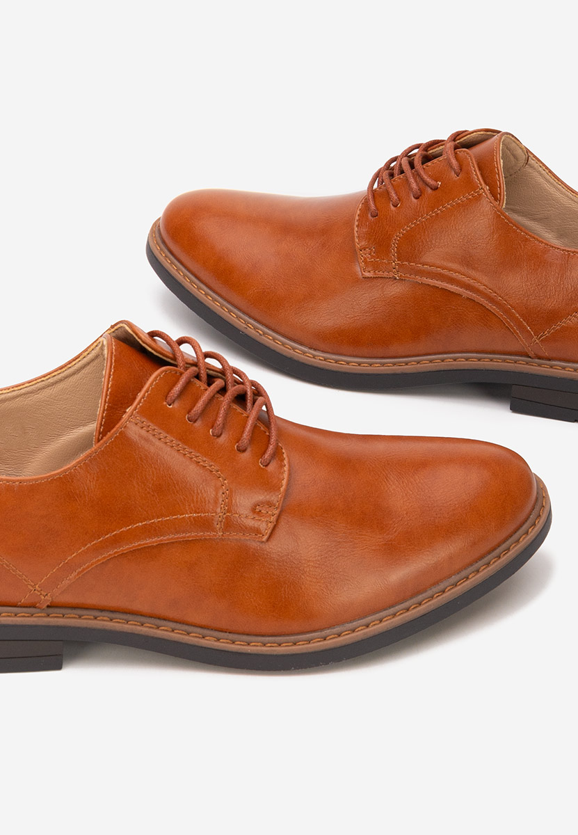 Camelowe półbuty eleganckie męskie Valerio