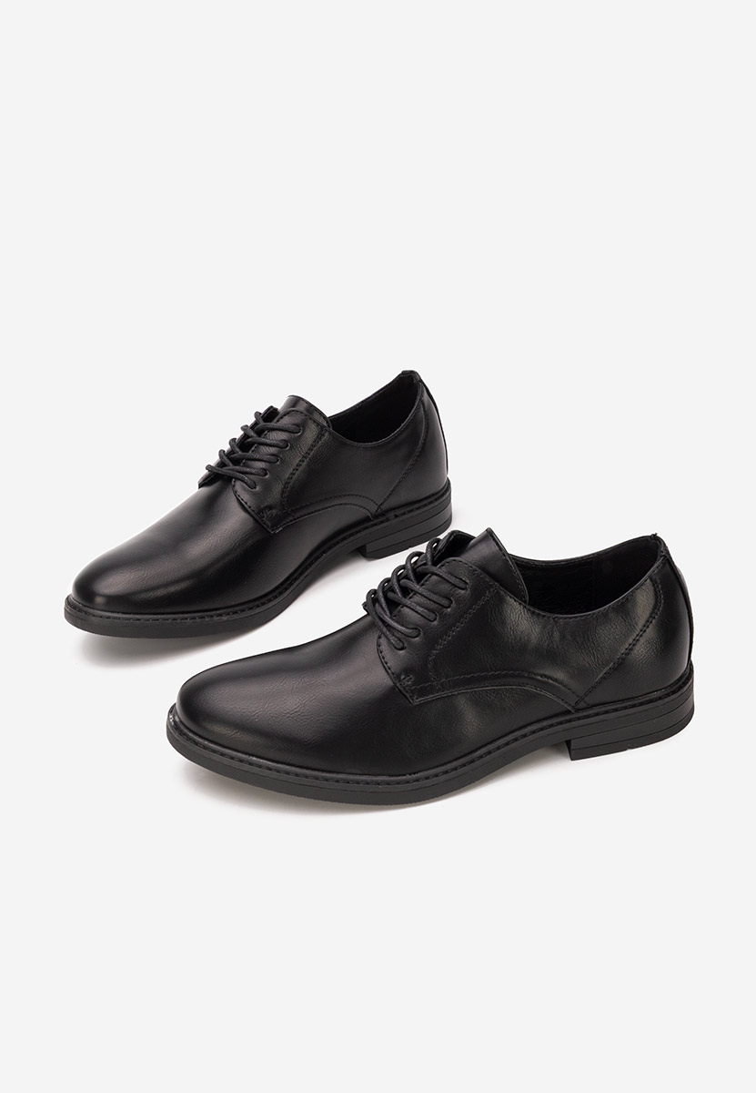 Czarne półbuty eleganckie męskie Valerio