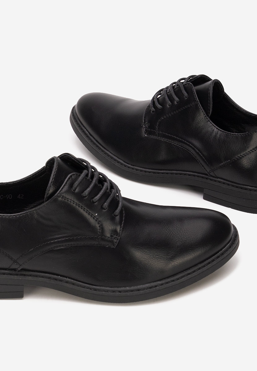 Czarne półbuty eleganckie męskie Valerio