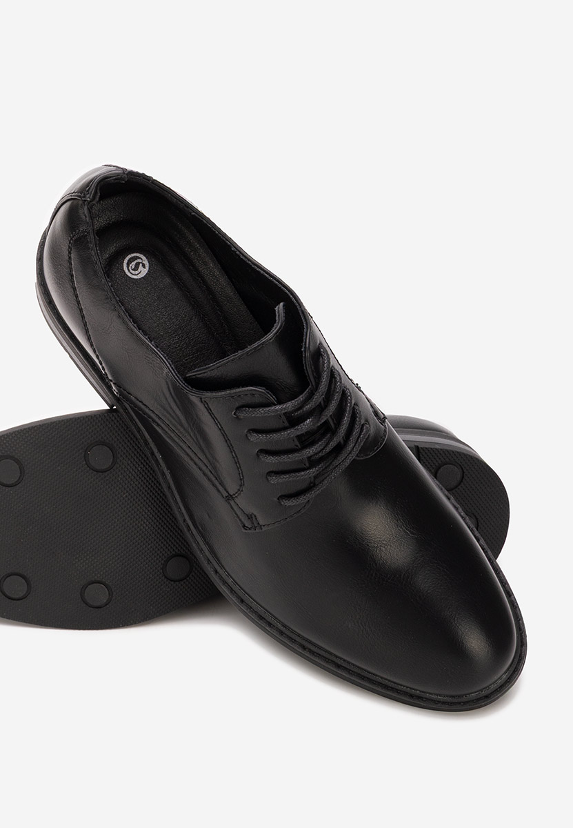Czarne półbuty eleganckie męskie Valerio