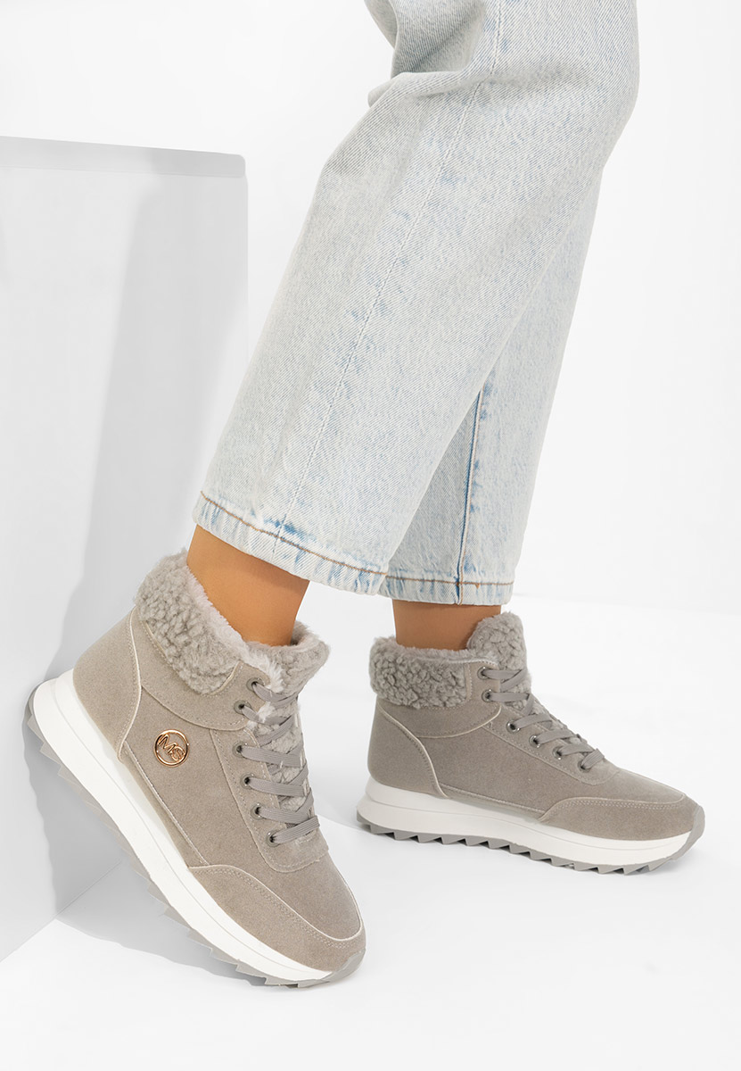 Szare zimowe sneakersy damskie Avilma V3