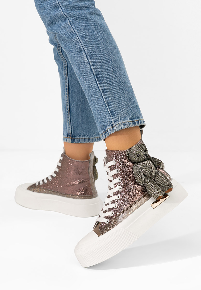 Miedziane trampki wysokie damskie Alisea