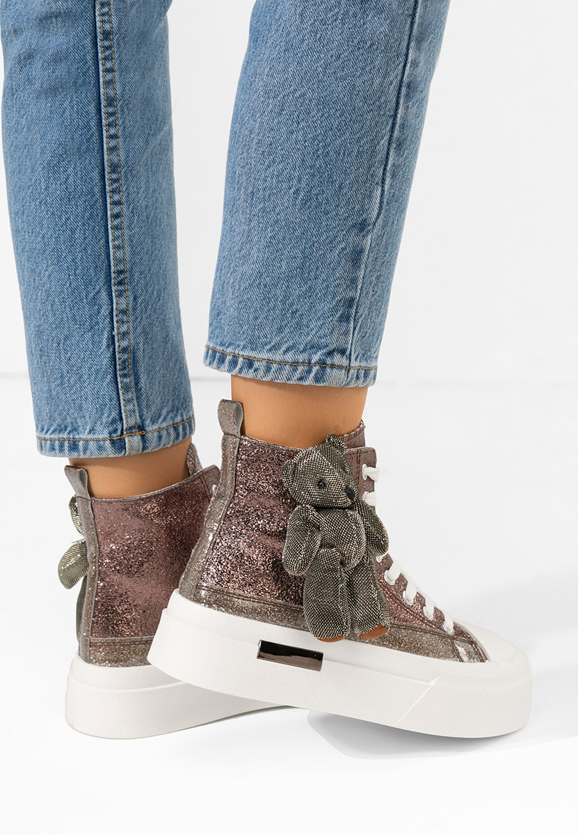 Miedziane trampki wysokie damskie Alisea