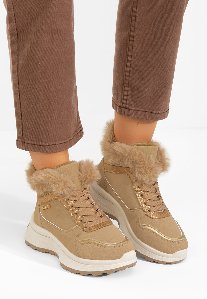Khaki zimowe sneakersy damskie Toska