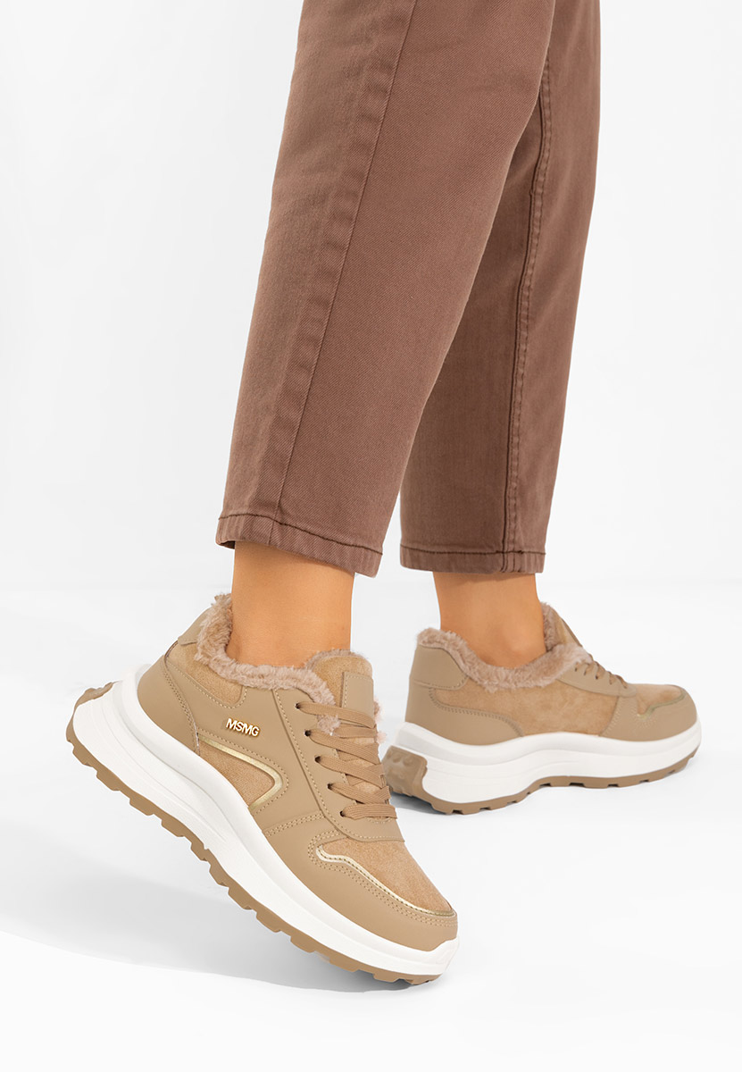 Khaki zimowe sneakersy damskie Azaira Khaki zimowe sneakersy damskie Azaira