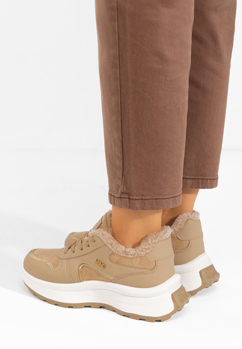 Khaki zimowe sneakersy damskie Azaira Khaki zimowe sneakersy damskie Azaira