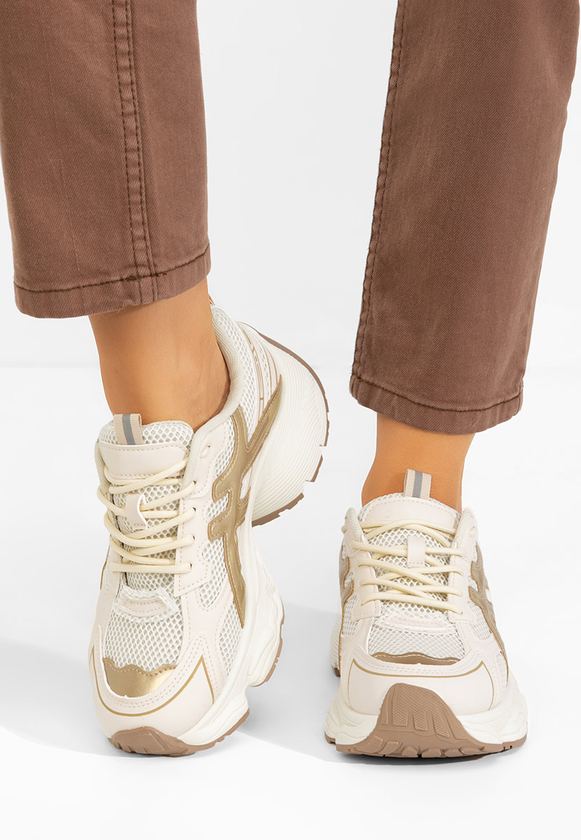 Beżowe sneakersy na koturnie Kaliora V2 Beżowe sneakersy na koturnie Kaliora V2