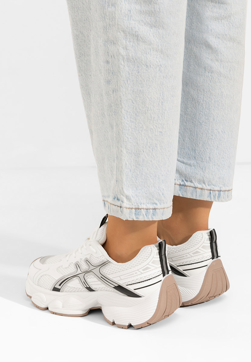 Białe sneakersy na koturnie Kaliora Białe sneakersy na koturnie Kaliora