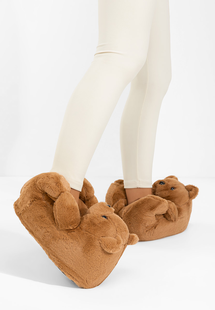 Khaki kapcie z futerkiem Teddy Khaki kapcie z futerkiem Teddy