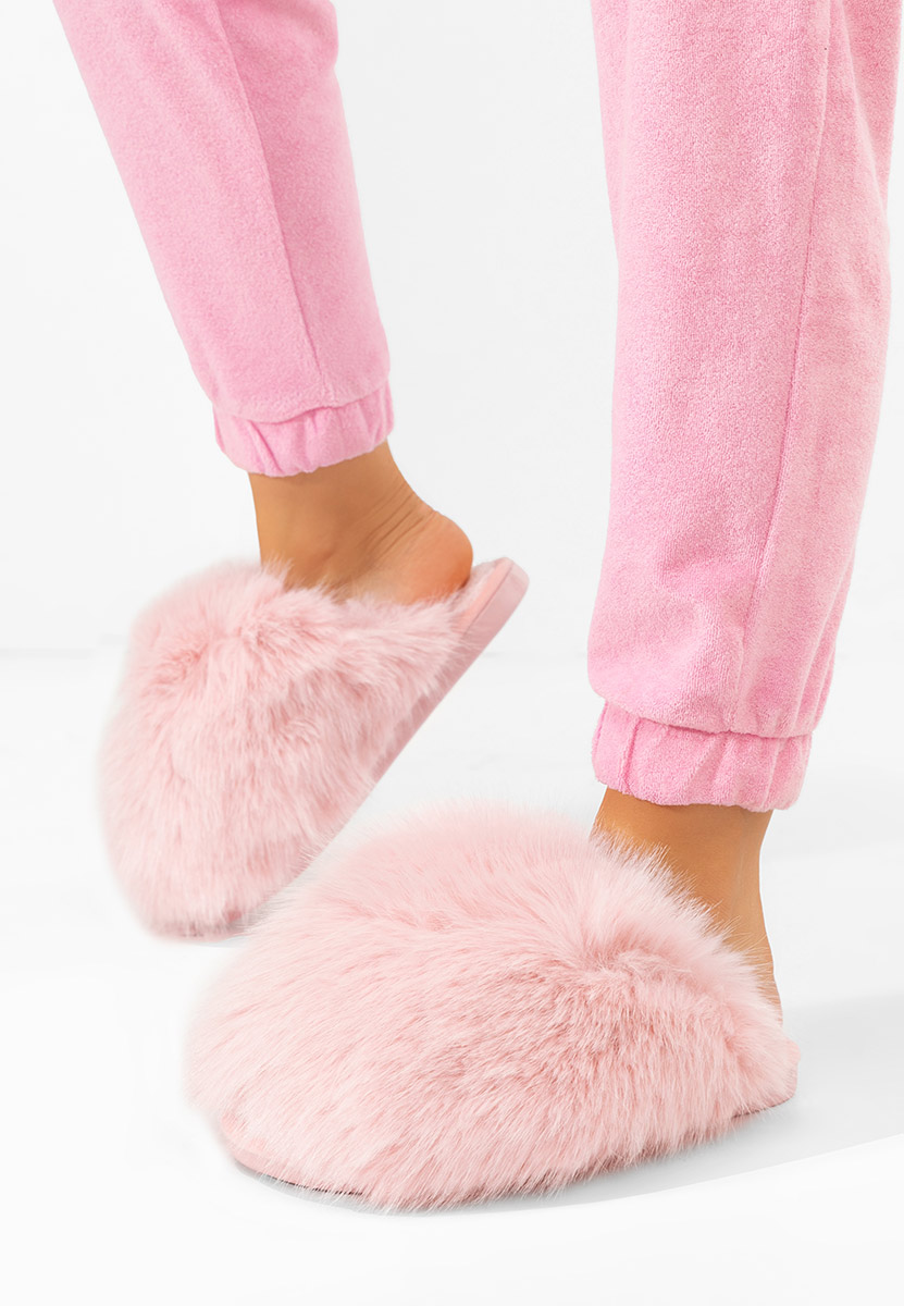 Różowe klapki z futerkiem Vesoria Różowe klapki z futerkiem Vesoria
