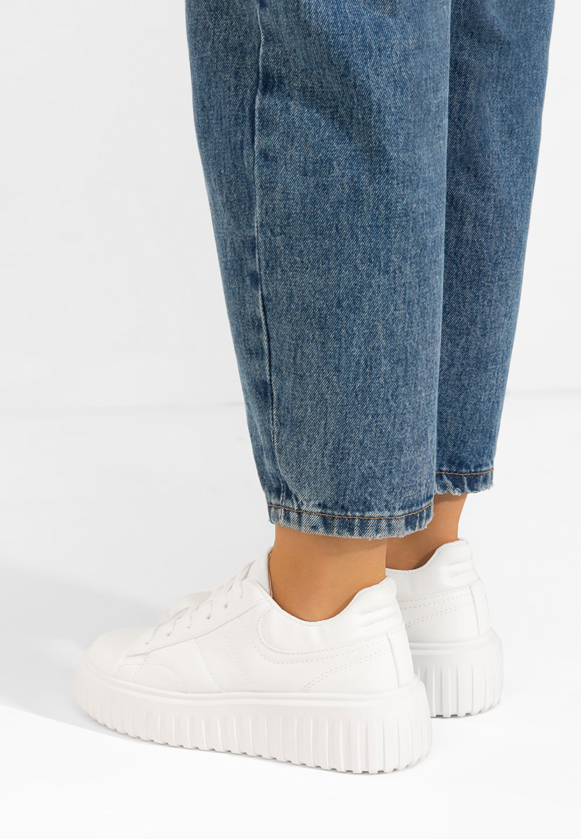Białe sneakersy na platformie Raula V2
