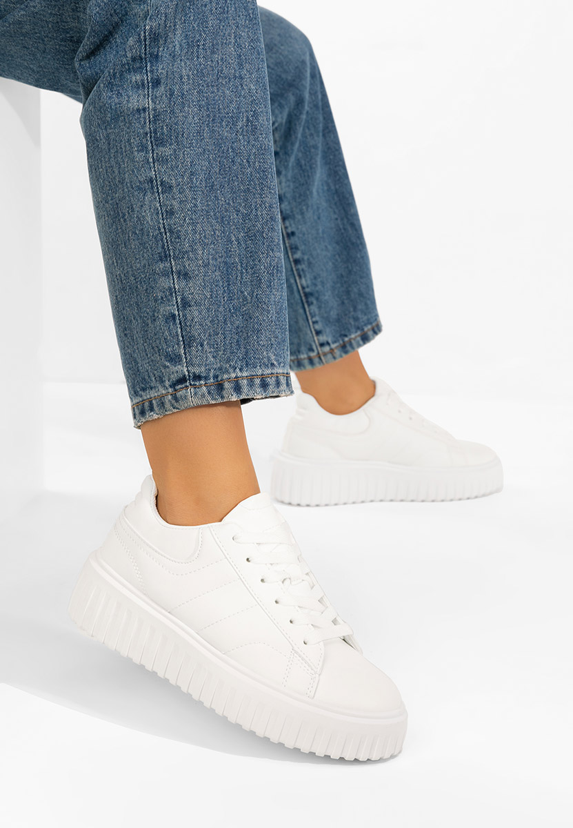 Białe sneakersy na platformie Raula V2
