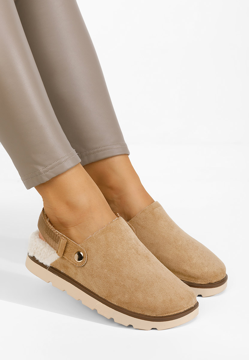 Khaki drewniaki Tamra